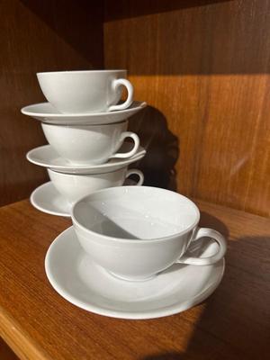 Pillivuyt porcelaine coffee cups and saucers