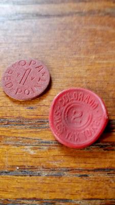 LOT 56 - TWO EARLY COLORADO TAX TOKENS