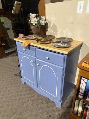 Painted blue kitchen piece