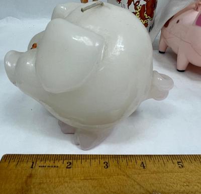 Pig Decor Lot - When Pigs Fly Figurine, Pig Candle
