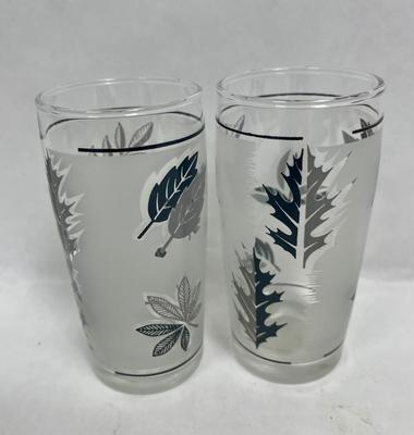 Pair of Libby Silver Leaves Juice Glasses