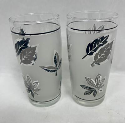 Pair of Libby Silver Leaves Juice Glasses