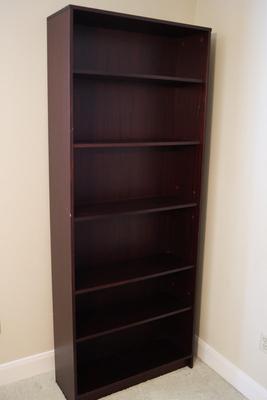 Six Shelf Wooden Bookcase