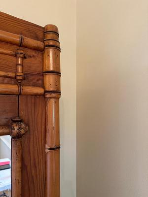 French 19th Century Faux Bamboo Cabinet with Mirrored Door