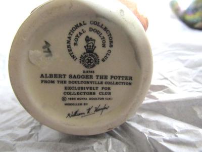 Older Royal Doulton Small Pitcher, Albert Sagger The Potter, 1985
