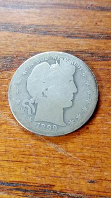 LOT 71 - 1899-S SILVER BARBER HALF DOLLAR
