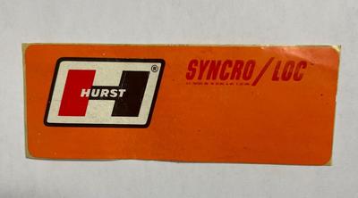 Vintage Hurst Synchro Loc Automotive Equipment Sticker