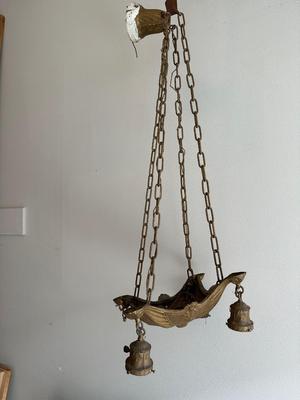 Antique Cast Iron Chandelier (see description)