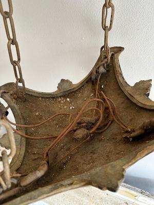 Antique Cast Iron Chandelier (see description)
