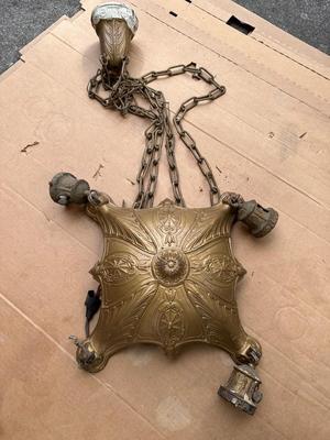 Antique Cast Iron Chandelier (see description)