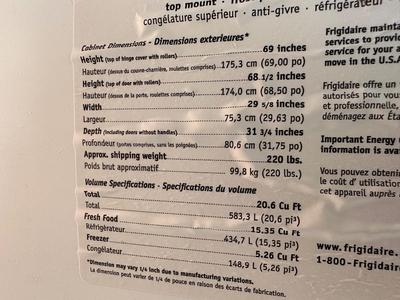Frigidaire Top Freezer Refrigerator