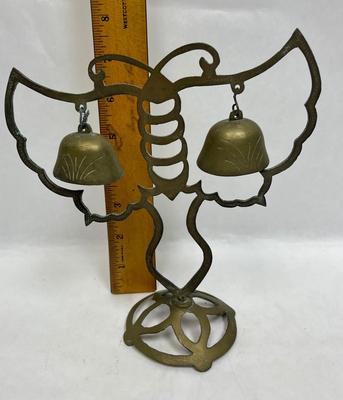 Vintage Brass Bell Holder Shaped as a Butterfly