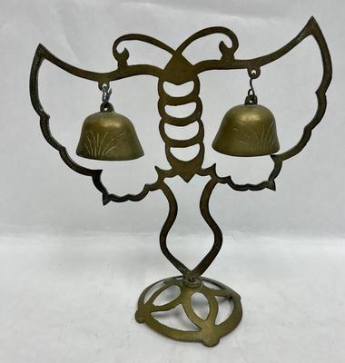 Vintage Brass Bell Holder Shaped as a Butterfly