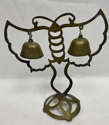 Vintage Brass Bell Holder Shaped as a Butterfly
