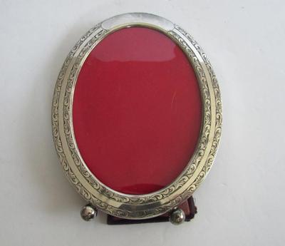 Antique Smaller Oval Sterling Silver Picture Frame
