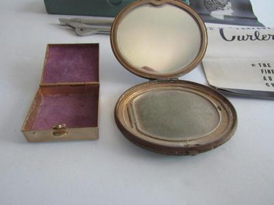 Vintage Ladies Lot, The Perfect Curler, Pill Box, Compact, More