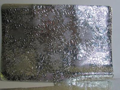 4 Matching Silvertone Placemats, Floral Pattern