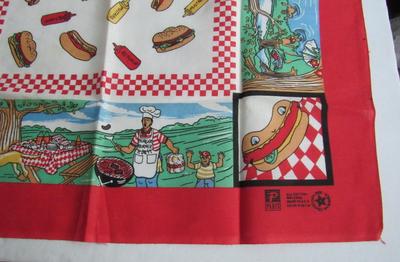 Adorable Anthropomorphic Picnic Small Tablecloth or Very Large Towel
