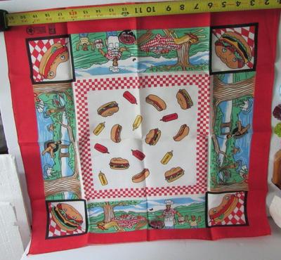 Adorable Anthropomorphic Picnic Small Tablecloth or Very Large Towel