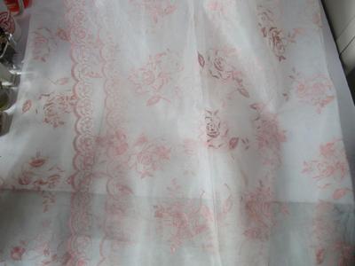4 Pink and White Lace Curtain Panels, Read Description