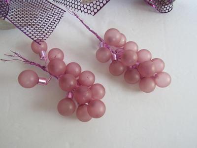 Older Fancy Plastic Bows and Glass Christmas Ball Picks