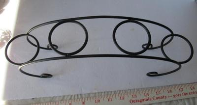 Wrought Iron and Wood Small Cart, Wood Deer and Wrought Iron Candle Holder