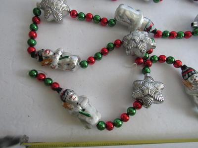 Plastic Snowman and Star Christmas Garland
