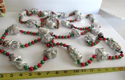 Plastic Snowman and Star Christmas Garland