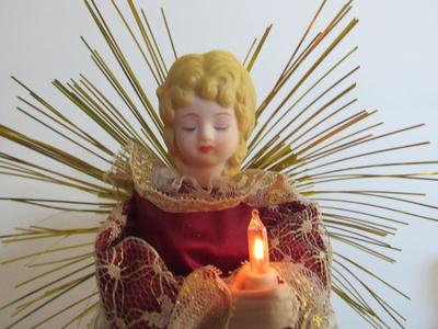 Older Christmas Angel Tree Topper Light, Works