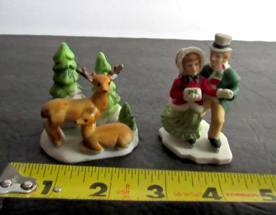 Small Older Christmas Village Figurines, Lemax/Lefton
