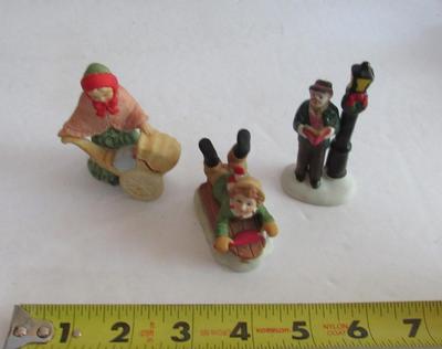 Older Lefton/Lemax Bisque Christmas Village Figurines