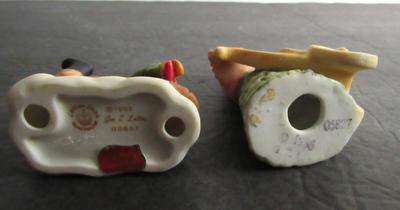 Older Lefton/Lemax Bisque Christmas Village Figurines