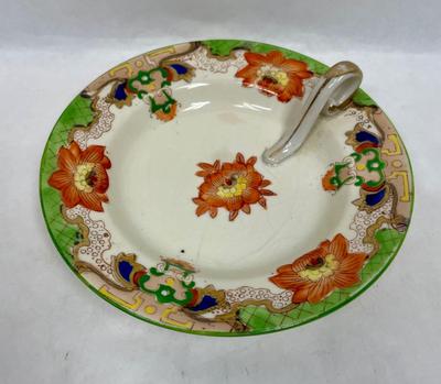 Moriyama Morimachi Antique Porcelain Floral Gold Trim 6" LEMON DISH / BON BON