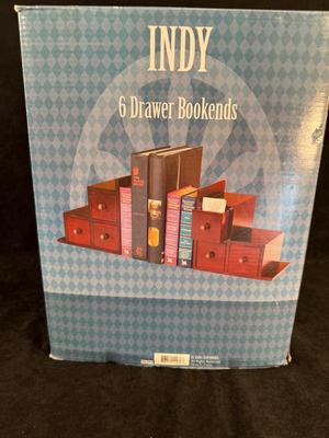 Lot 48. Wall Clock & Wood Bookends
