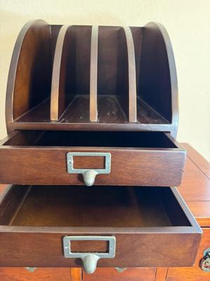 Lot 51. Wood Desktop Organizer
