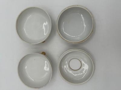 Signed Antique Japanese Hand Painted Hair Receiver Powder Jar Set