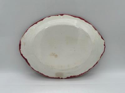 Antique MAJOLICA Begonia Leaf Oval Platter
