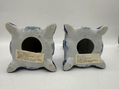 Blue and White Delft Style Candlestick Holders