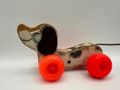 Vintage 1965 Fisher-Price "SNOOPY" 2 Dogs Wooden Pull Toys