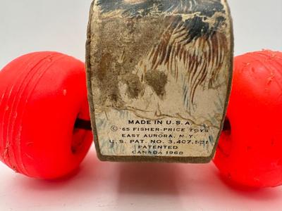 Vintage 1965 Fisher-Price "SNOOPY" 2 Dogs Wooden Pull Toys