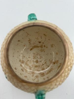 Antique MAJOLICA Pineapple Sugar Bowl