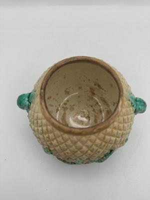 Antique MAJOLICA Pineapple Sugar Bowl