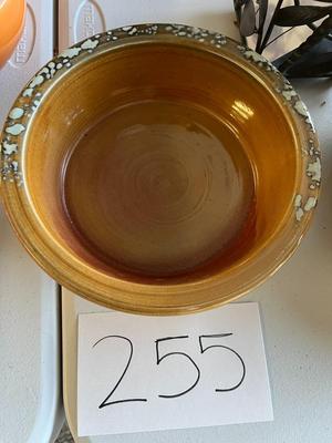 Glass Brown W/White Splash Bowl