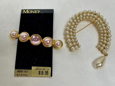 Lot of 2 large pins broaches Monet