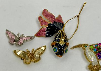 4 pc lot - fish dangler and butterfly pins
