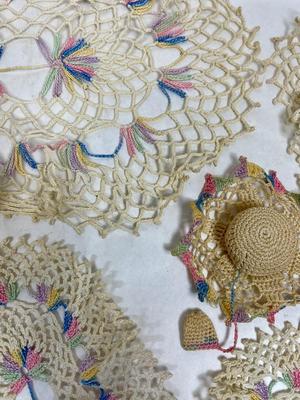 Vintage Doily Lot with Pincushion