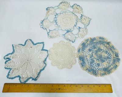 Blue & White Vintage Doily Lot