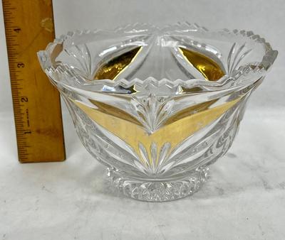 4pc Crystal Lot - Vase, Candy Dish, Heart Shaped dishes