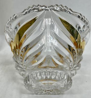 4pc Crystal Lot - Vase, Candy Dish, Heart Shaped dishes