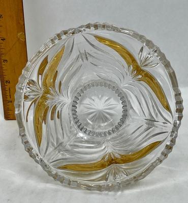 4pc Crystal Lot - Vase, Candy Dish, Heart Shaped dishes